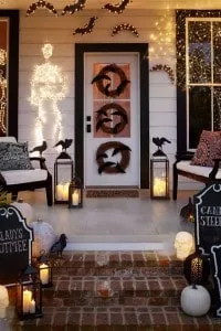 Christmas Lights for Halloween Porch