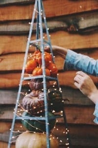 Christmas Lights for Halloween Tree