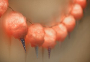 Cotton Candy Hanging On Christmas Lights