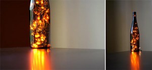 Christmas Lights Wine Bottle