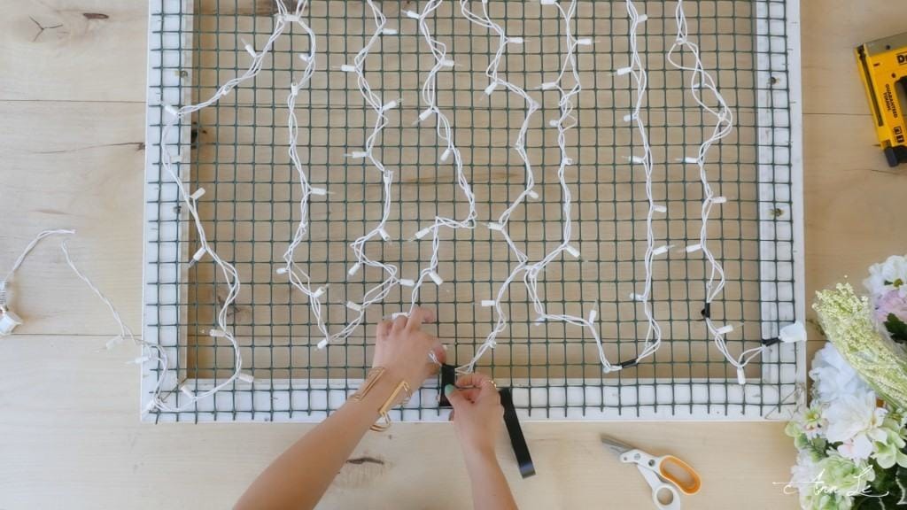 DIY Flower Frame with Christmas Lights add lights DIY Flower Frame with Christmas Lights add lights