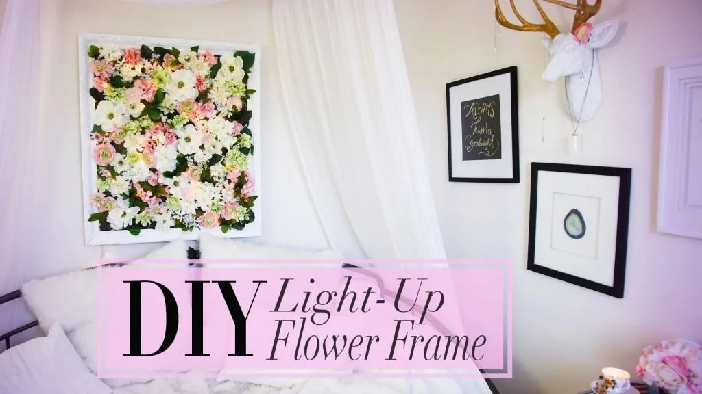 DIY Flower Frame with Christmas Lights