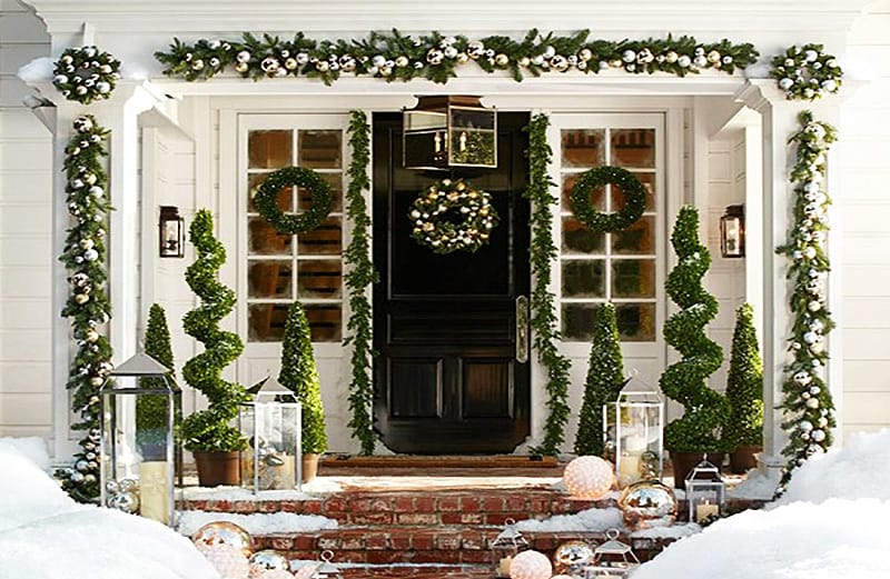 Decorated Christmas Porch