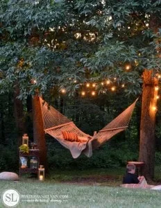 Christmas Lights Above Hammock
