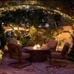 String Lights above fire String Lights above fire