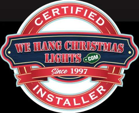 Certified We Hang Christmas Lights installer badge – since 1997