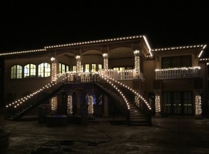 Christmas Lights on Beautiful House                                                